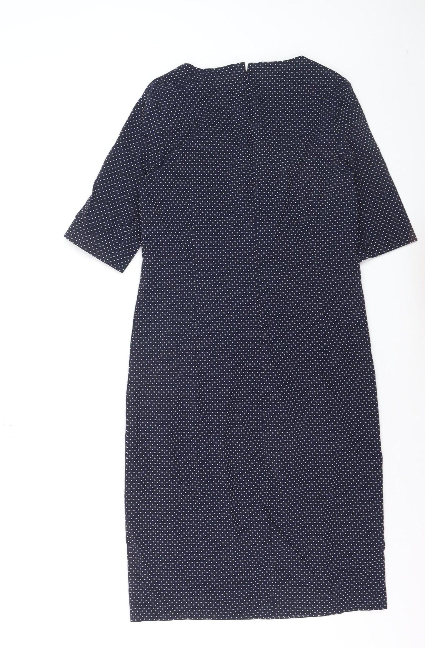 Kyra & Ko Women’s Blue Polka Dot Sheath Dress Size 6 V-Neck