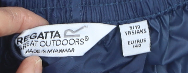 Regatta Boys Blue Waterproof Ski Trousers 9-10 Years Elastic Waist