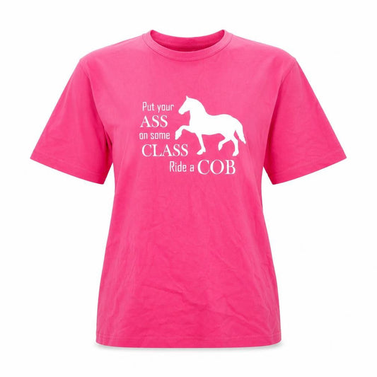 Kustom Kit Women's Pink Horse Print Cotton T-Shirt UK 10