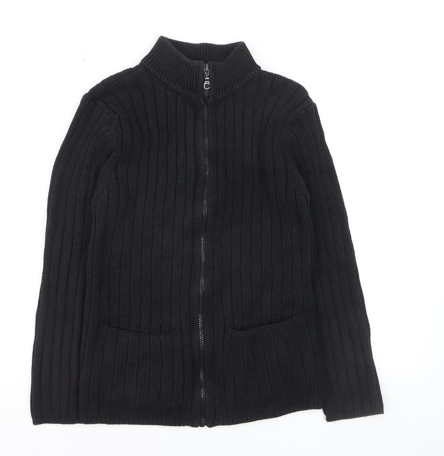 Marks and Spencer Women’s Black Full Zip Mock Neck Jumper Size 8