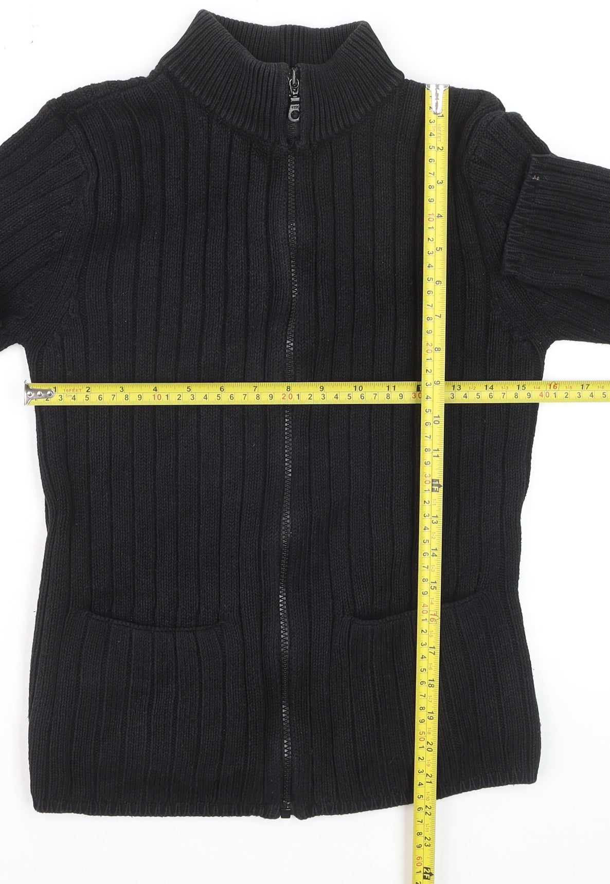 Marks and Spencer Women’s Black Full Zip Mock Neck Jumper Size 8