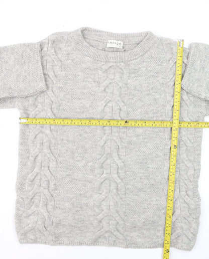 Marks & Spencer Women Grey Cable-Knit Pullover Jumper Size 12