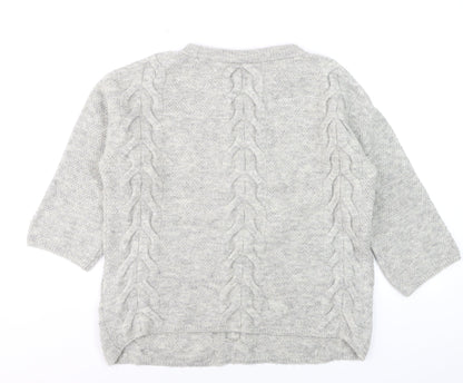 Marks & Spencer Women Grey Cable-Knit Pullover Jumper Size 12