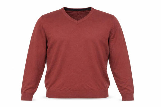 James Pringle Men's Brown V-Neck Cotton Jumper Size S