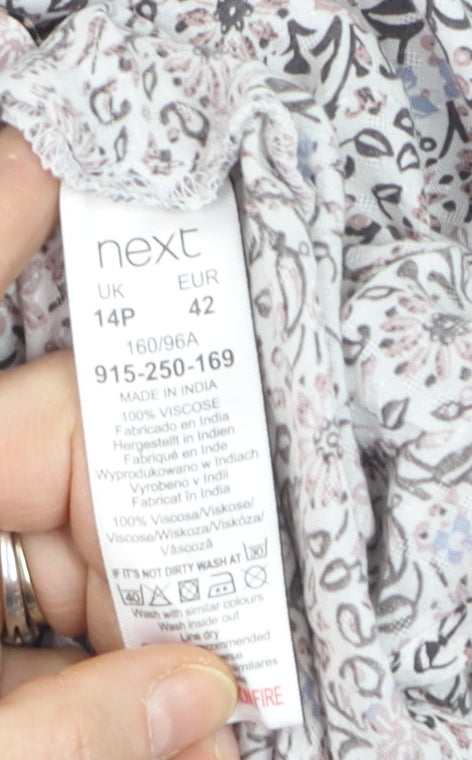 Next Petite Women’s Floral Blouse Multicoloured Size 14P Viscose Tunic