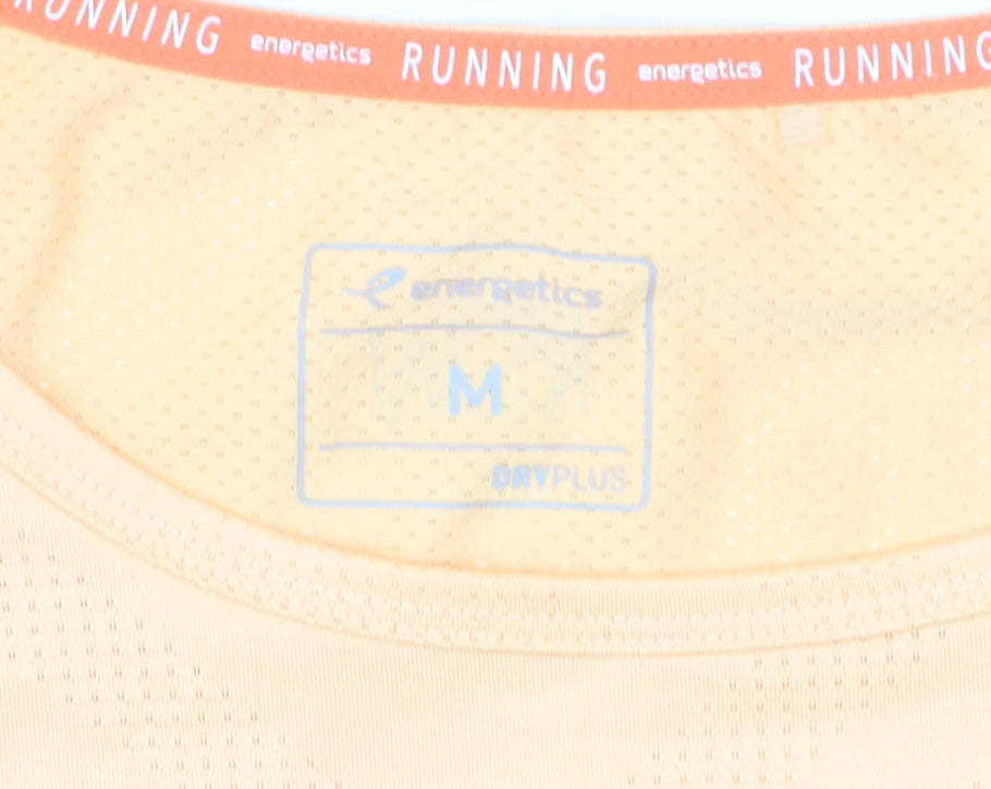 Energetics Womens Beige Running T-Shirt M Moisture Wicking Lightweight Top