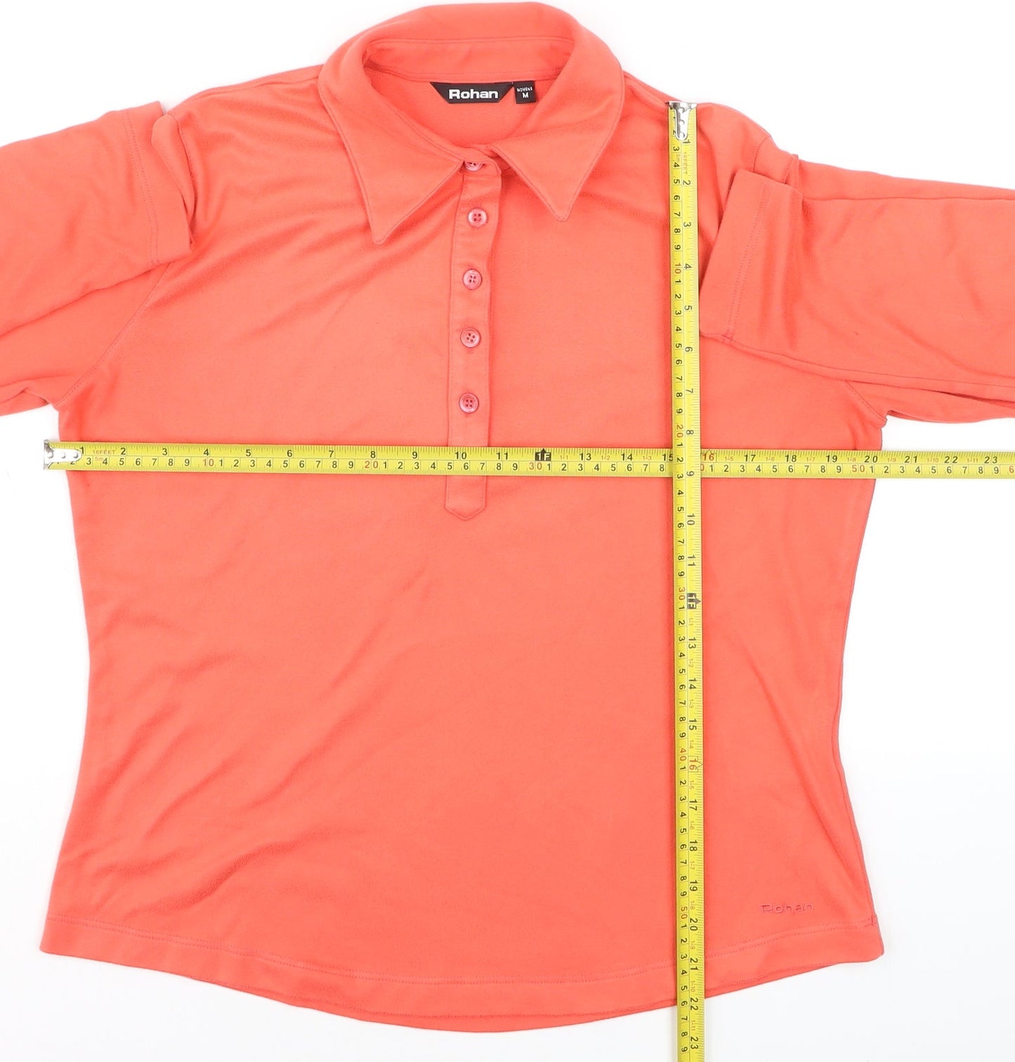 Rohan Womens Coral Long Sleeve Polo Shirt Size M Polyester