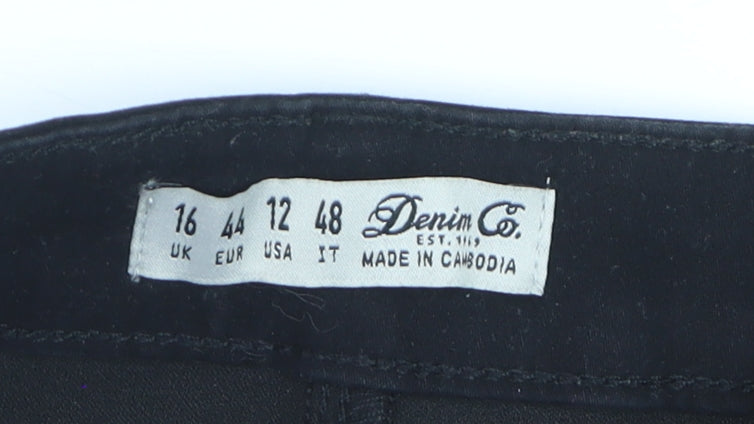 Denim Co. Women's Black Skinny Jeans Size 16 Stretch Mid Rise