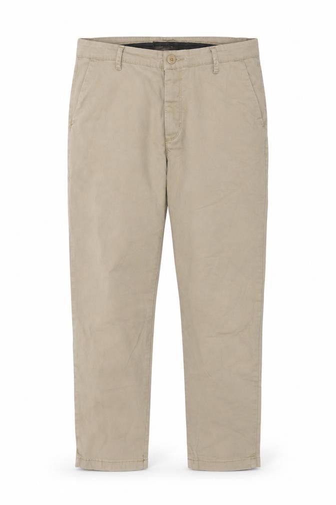 Request Men's Beige Slim Cropped Casual Trousers Size XL