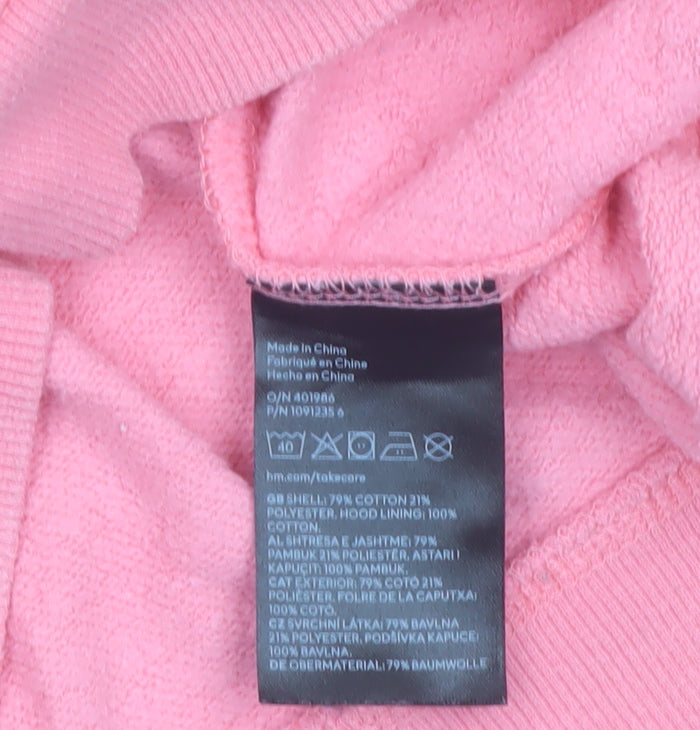 H&M Women Pink UCLA Pullover Hoodie XS Cotton Blend Casual Sweatshirt