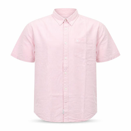 Jack Wills Men’s Pink Slim Fit Short Sleeve Button-Up Shirt M