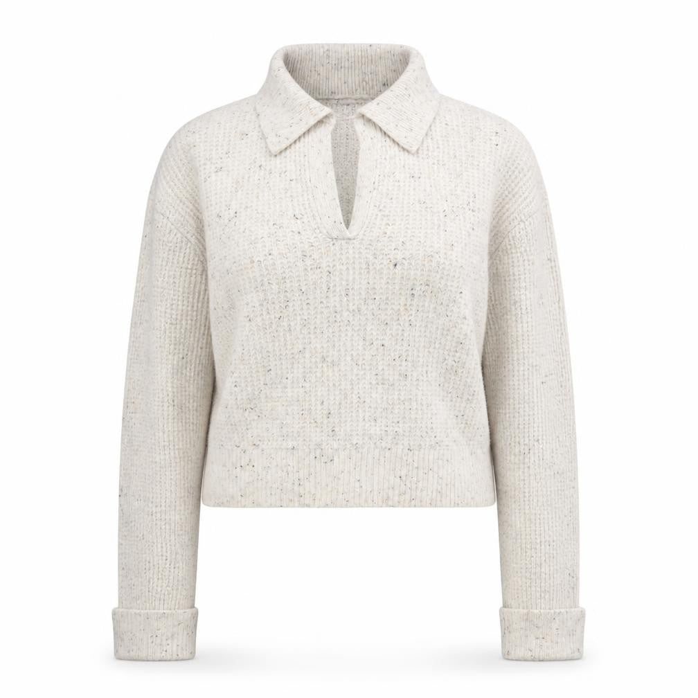 William Rast Women Ivory Collared Henley Knit Jumper XS