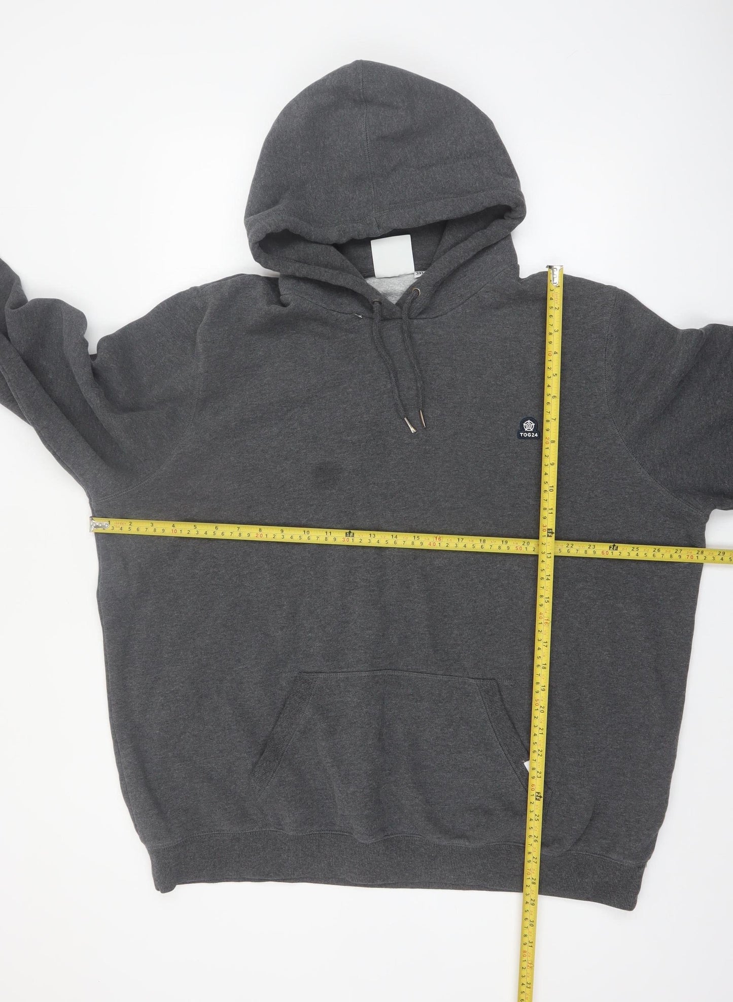 TOG24 Men’s Grey 3XL Pullover Hoodie Fleece Cotton Blend