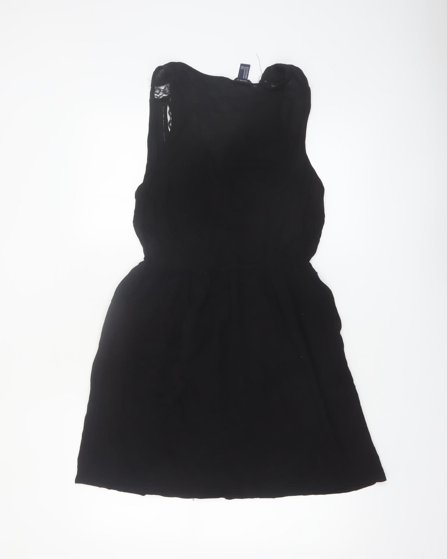 Forever 21 Women Black M Sleeveless Embroidered Shift Dress