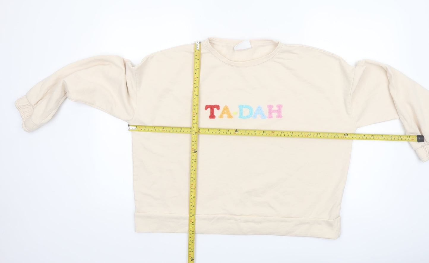Chelsea Peers Women Beige TA-DAH Pullover Sweatshirt Small