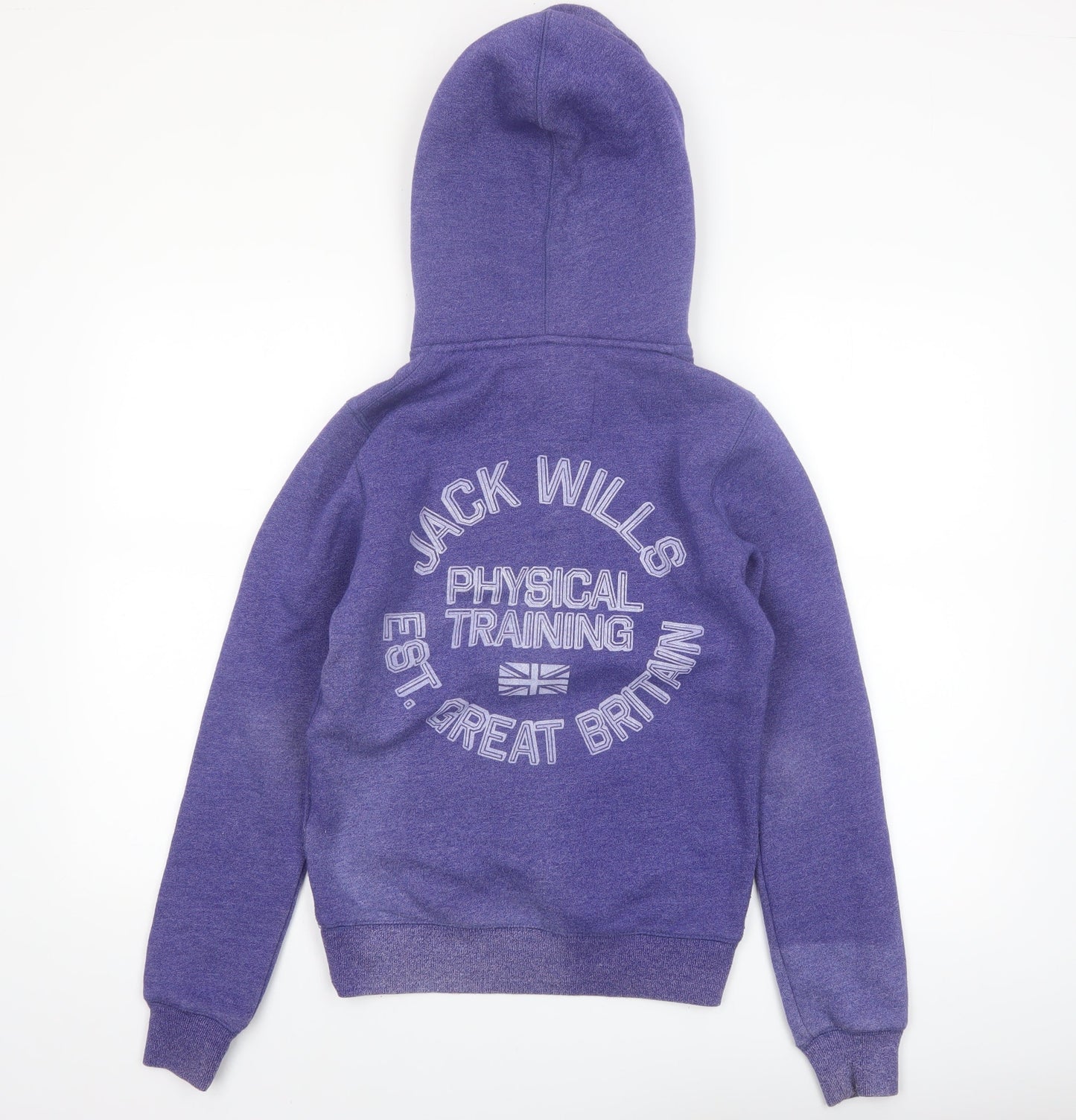 Jack Wills Womens Purple Pullover Hoodie UK 8 JW Logo Casual Sweatshirt