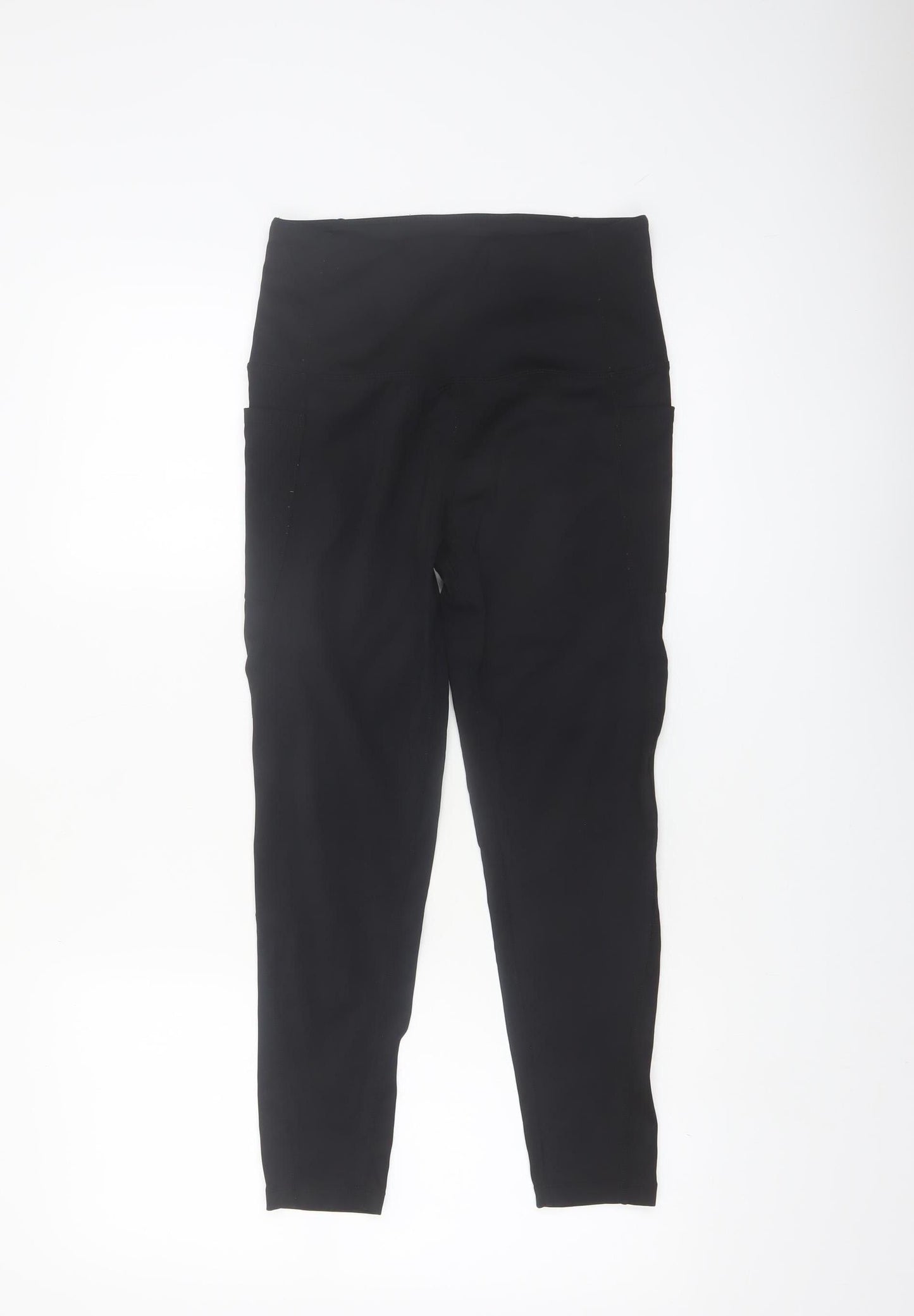 Gym+Coffee Women's Black Medium High Waist Leggings Compression Fit