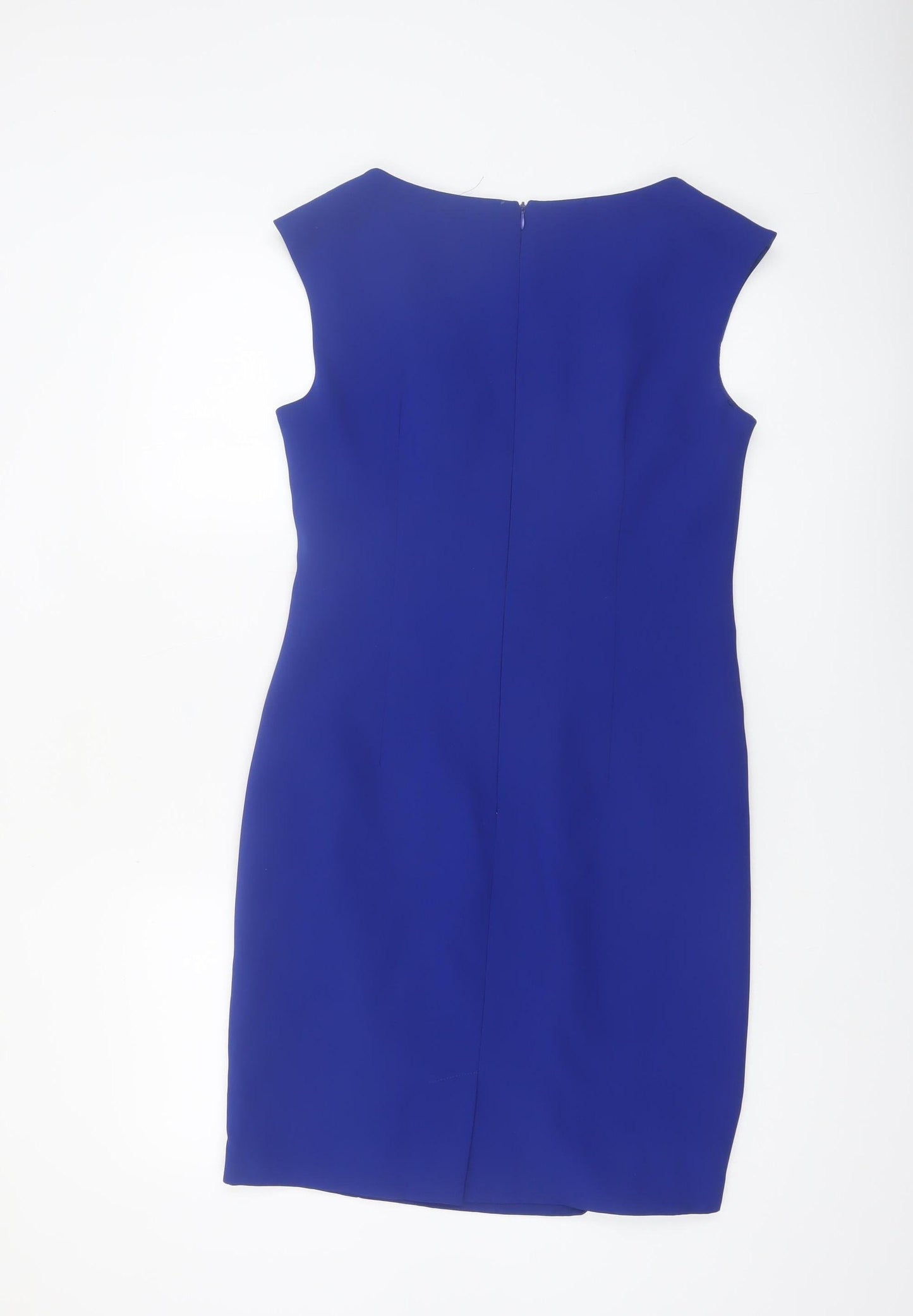 Izabella Women's Blue Size 8 Sheath Ruffle Knee Length Dress