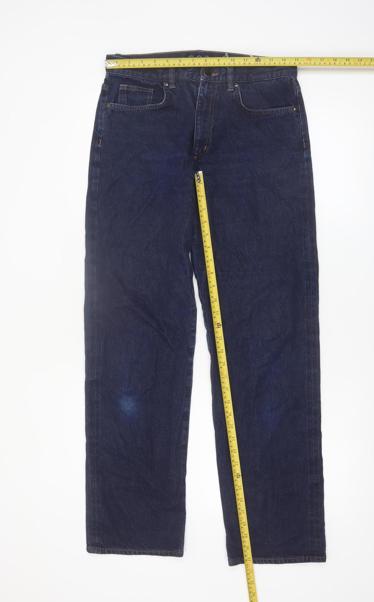 COS Womens Blue Straight Leg Jeans 28 Mid Rise Ankle Length