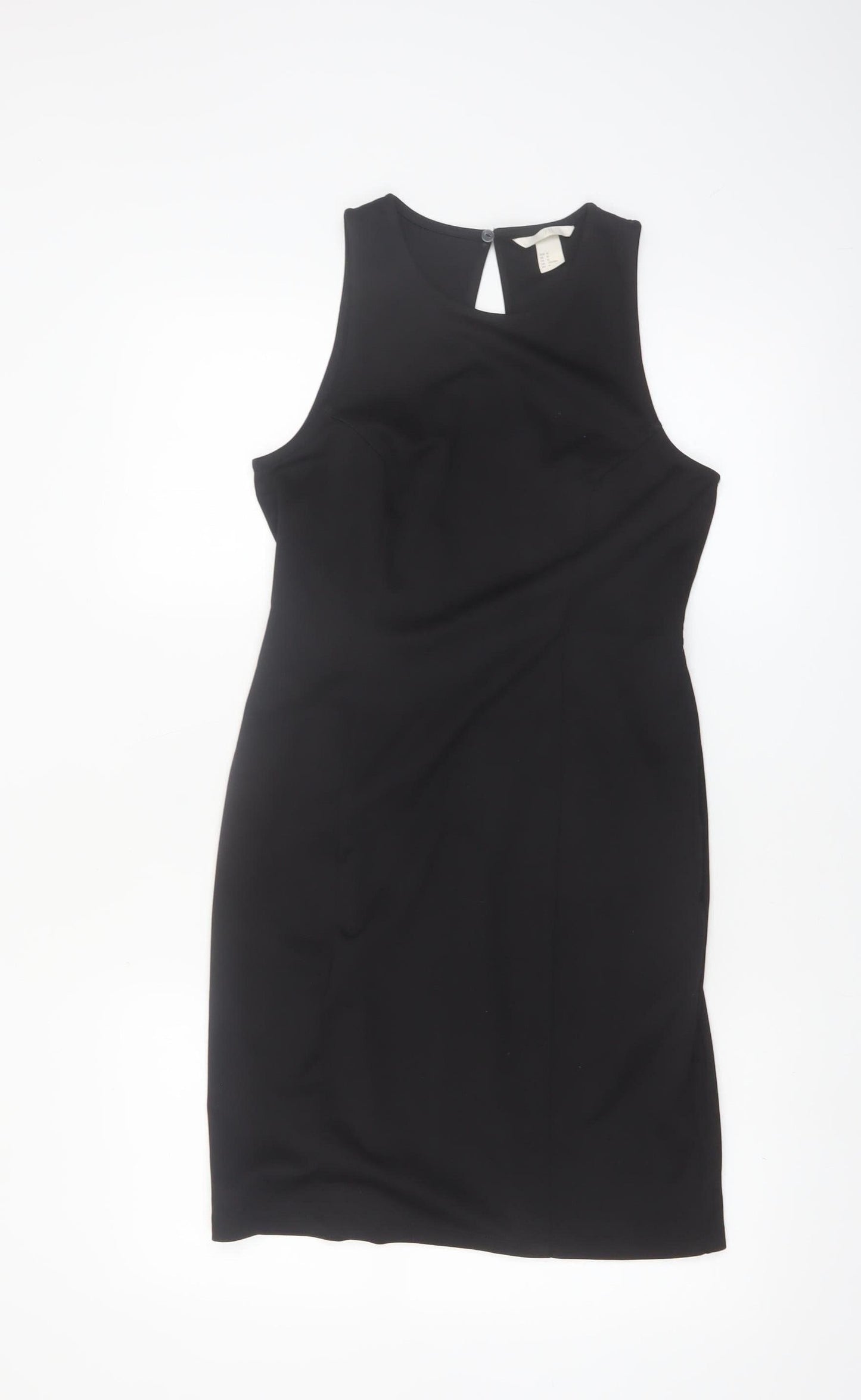 H&M Women’s Black Sheath Knee Length Sleeveless Dress Size 12