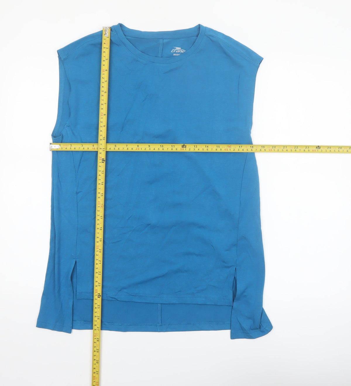 Crane Womens Blue Sleeveless Regular Fit Activewear Tank Top Size M