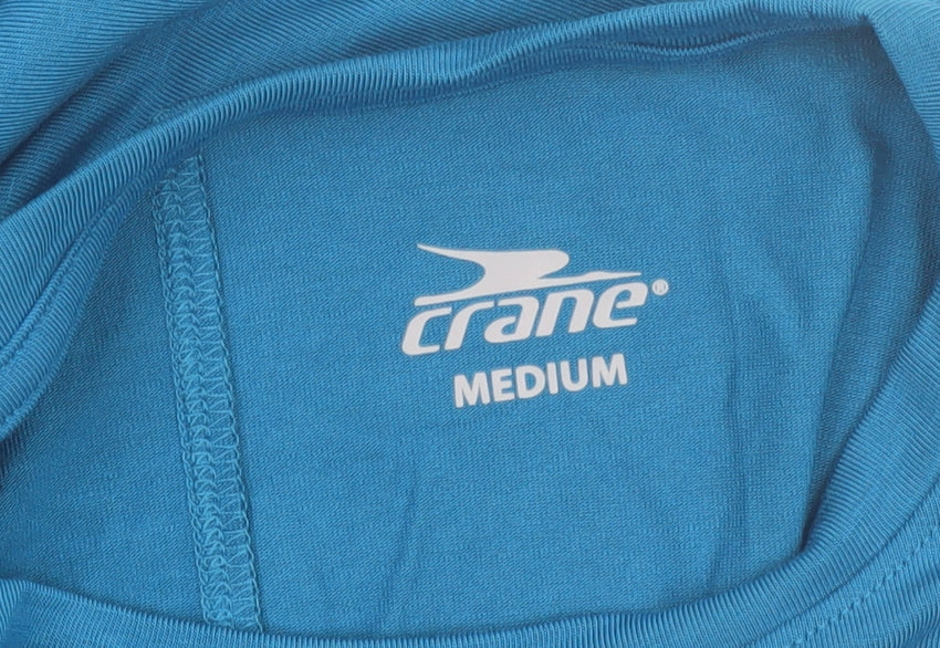 Crane Womens Blue Sleeveless Regular Fit Activewear Tank Top Size M