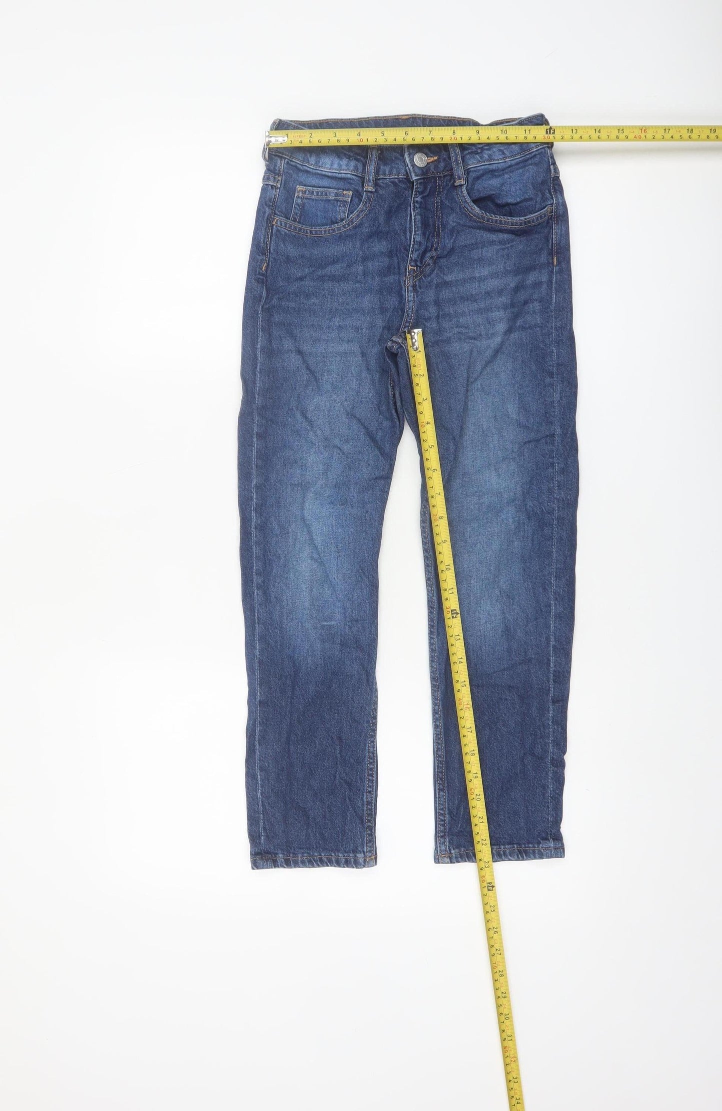 H&M Boys Blue Straight Leg Adjustable Waist Jeans 10 Years