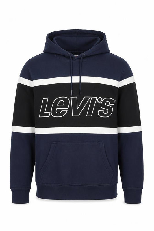 Levi's Men's Blue Logo Pullover Hoodie Size L Fleece