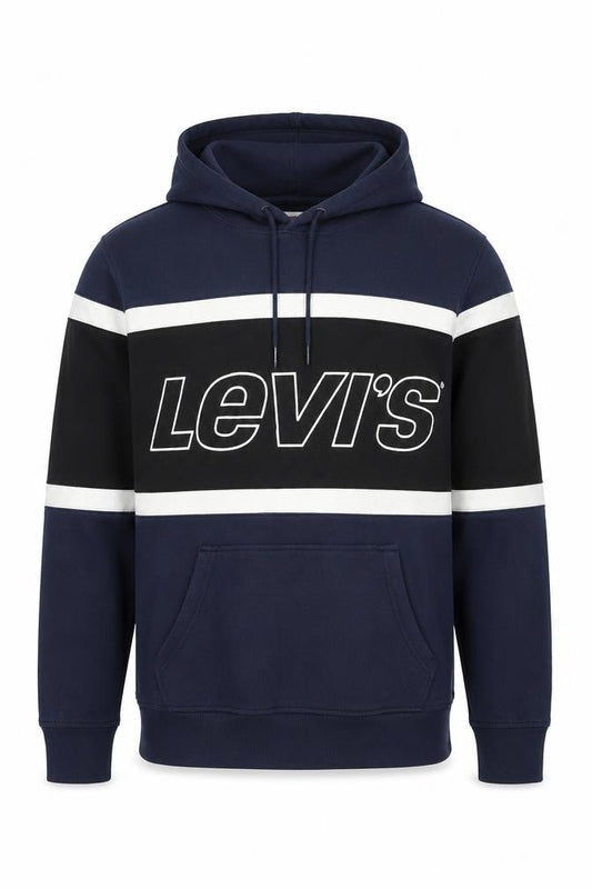 Levi's Men's Blue Logo Pullover Hoodie Size L Fleece