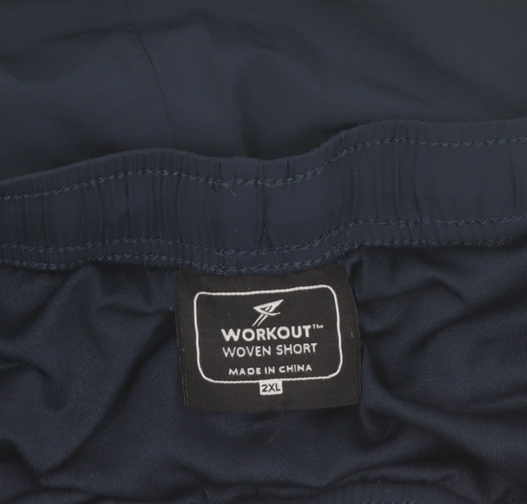 Workout Men's Blue Green 2XL Athletic Woven Quick Dry Shorts