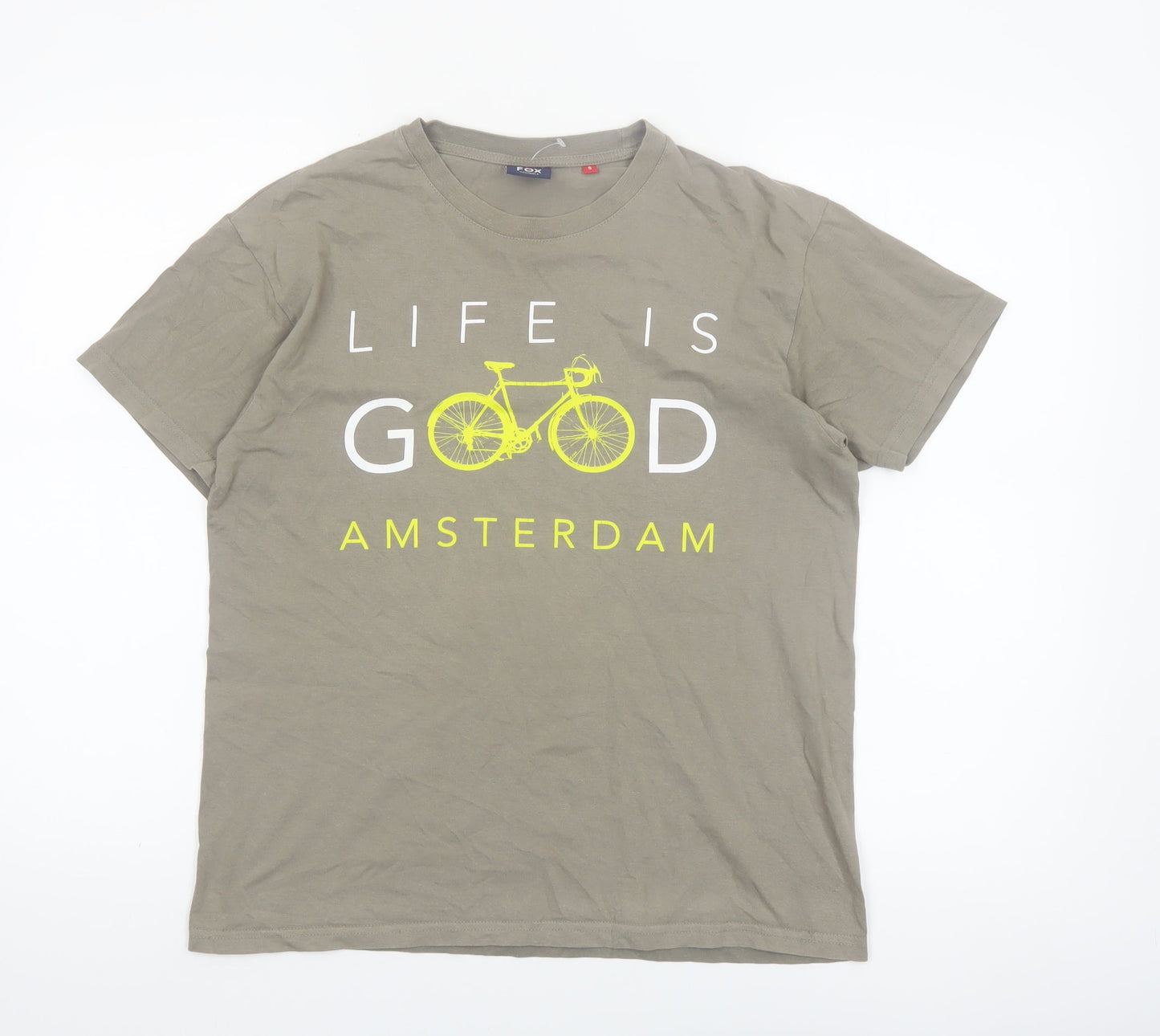Fox Originals Men's Grey Graphic City Bike T-Shirt Size S