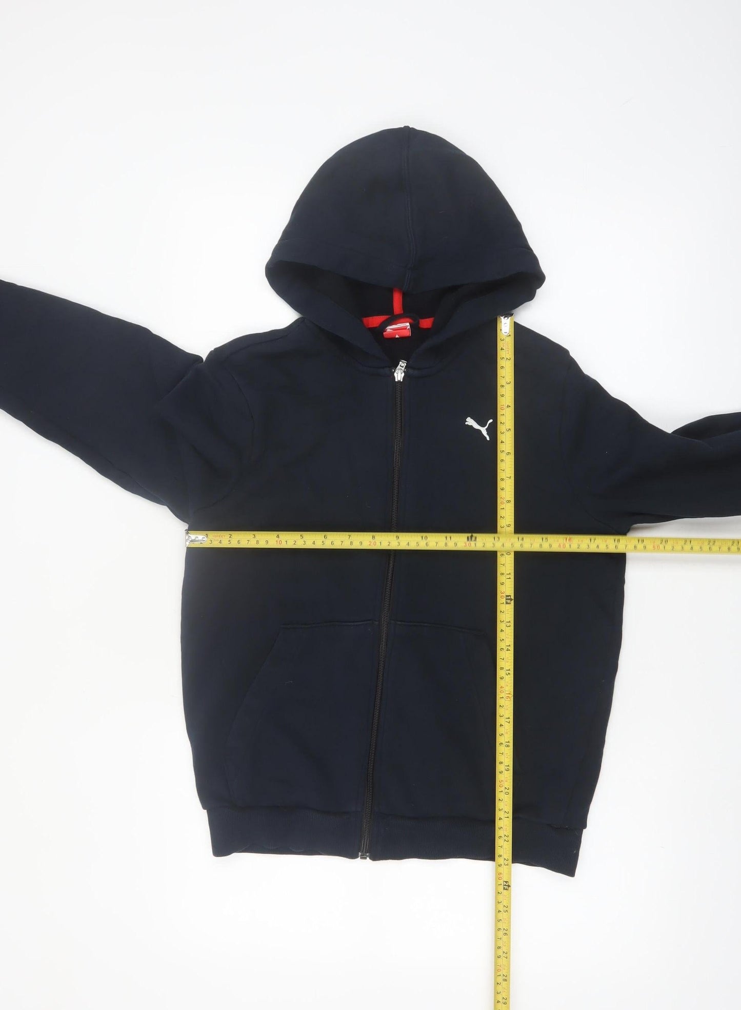 Puma Women’s Black Full Zip Hoodie UK 14 Cotton Blend Casual