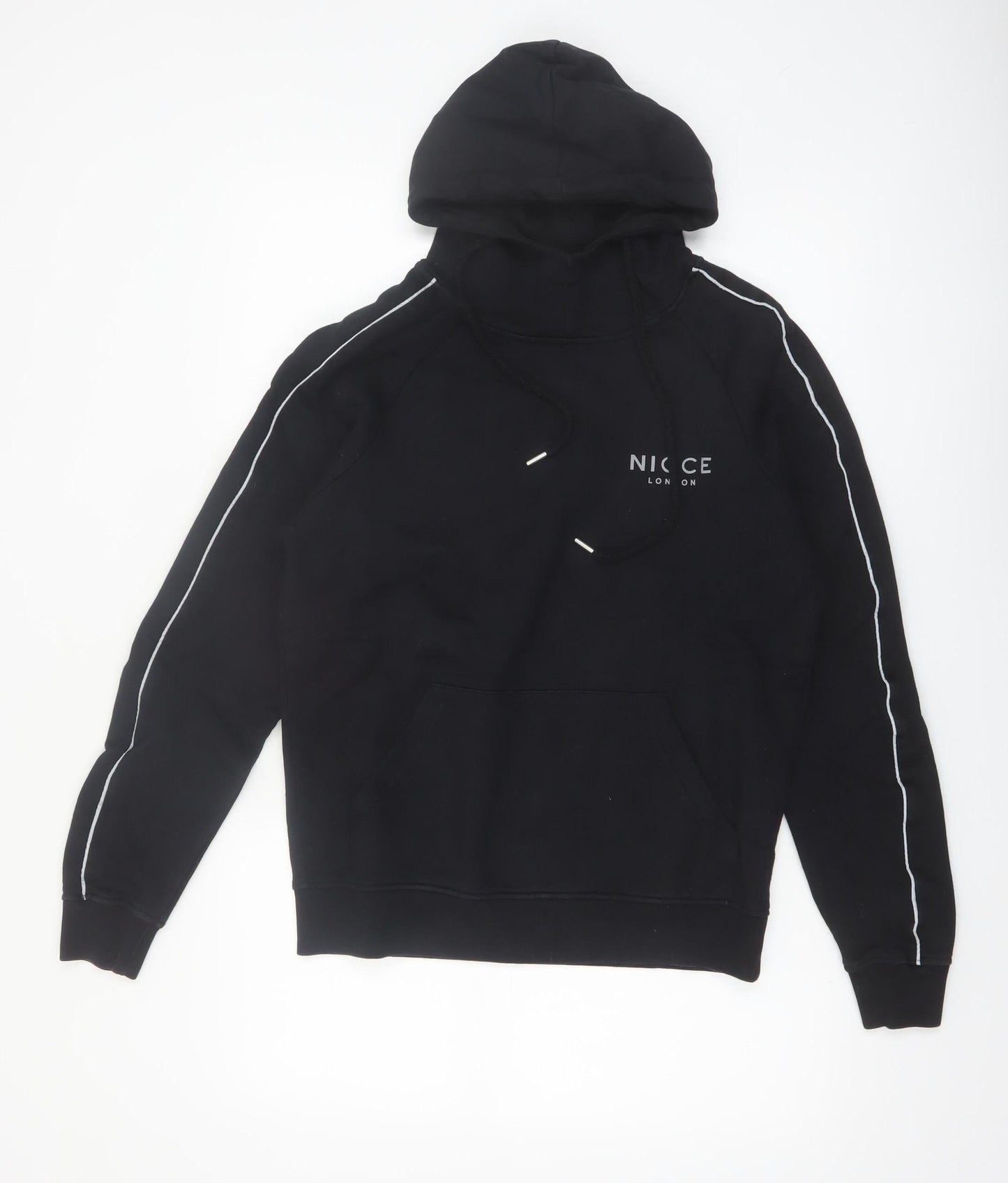 Nicce London Men's Black Small Pullover Hoodie with Logo