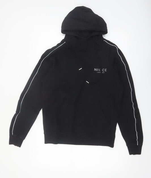 Nicce London Men's Black Small Pullover Hoodie with Logo
