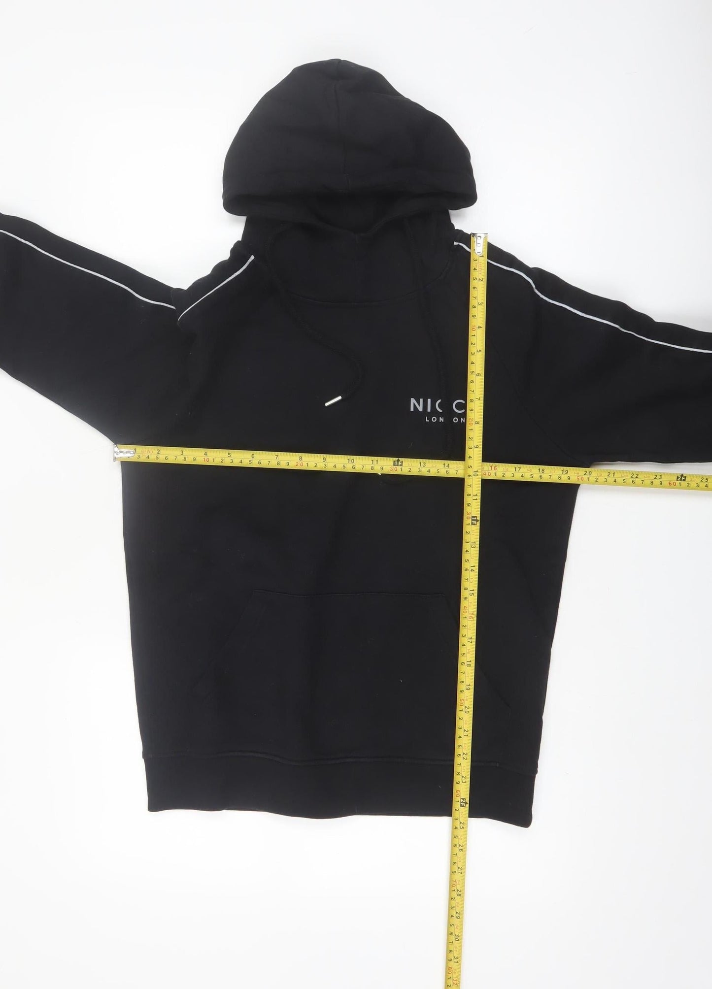 Nicce London Men's Black Small Pullover Hoodie with Logo