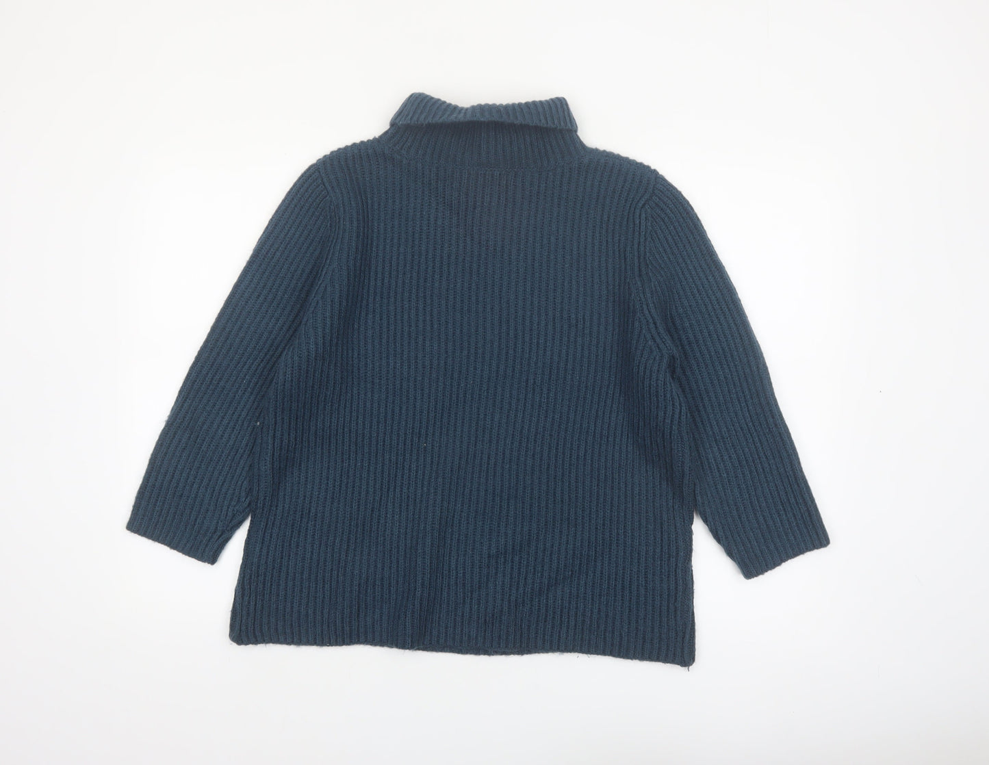 Monsoon Women's Blue Roll Neck Chunky Knit Jumper Size 18