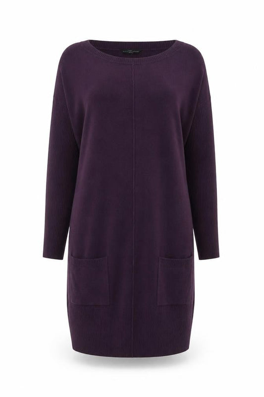 Dorothy Perkins Women Purple Size 12 Long Sleeve Knit Jumper Dress