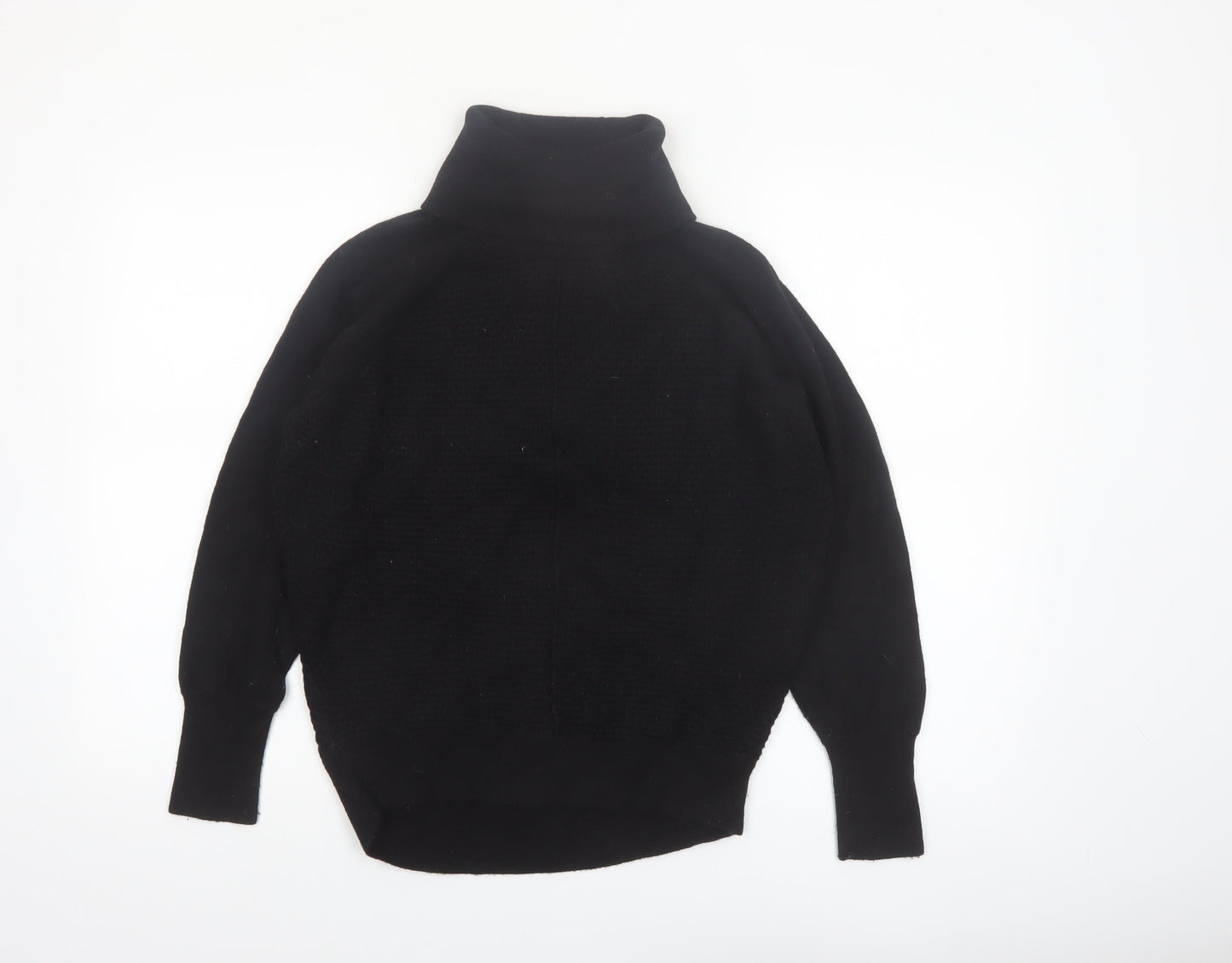 GAP Womens Black XS Roll Neck Merino Wool Jumper