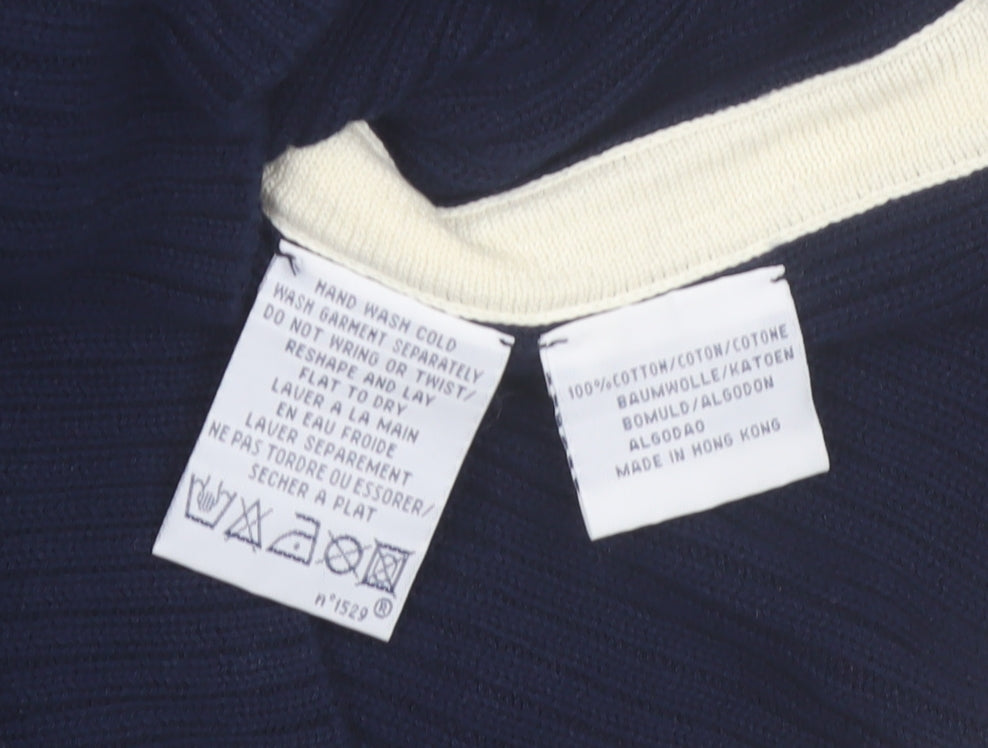 Ralph Lauren Polo Sport Womens Blue Roll Neck Ribbed Jumper Size L