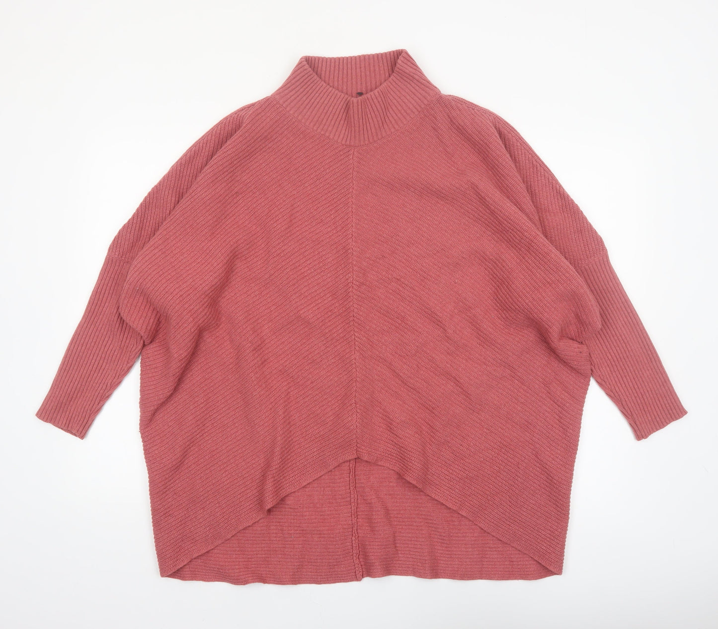 Nine by Savannah Miller Womens Pink Roll Neck Relaxed Jumper Size 18