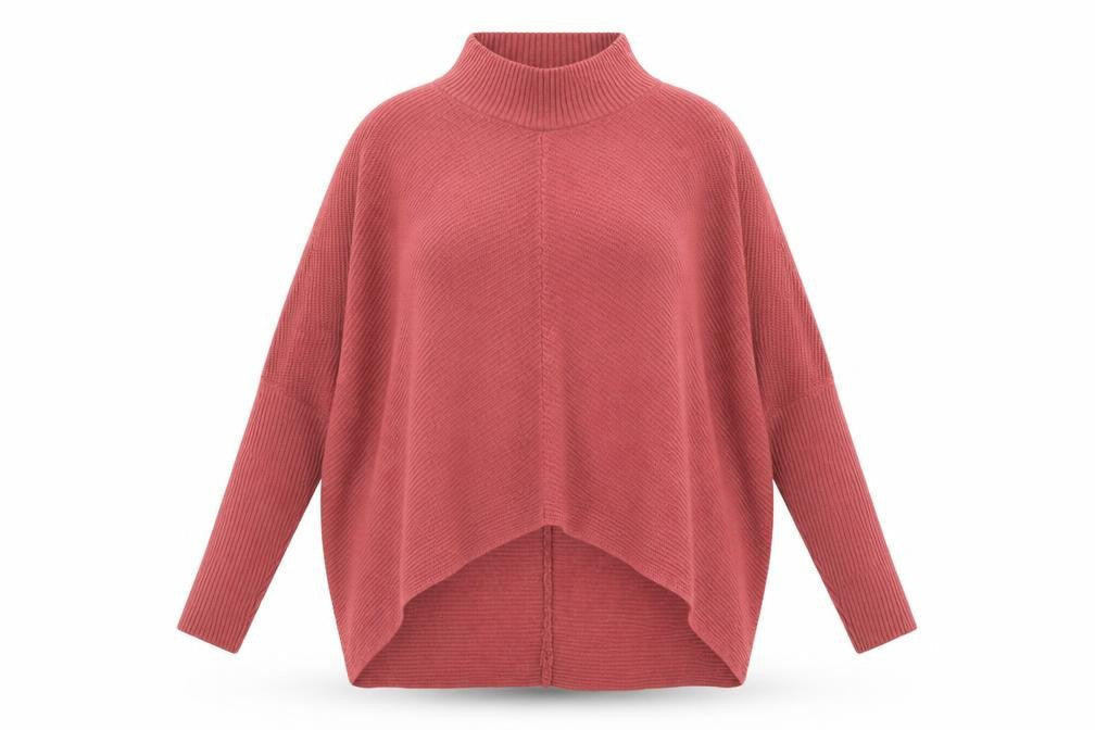 Nine by Savannah Miller Womens Pink Roll Neck Relaxed Jumper Size 18
