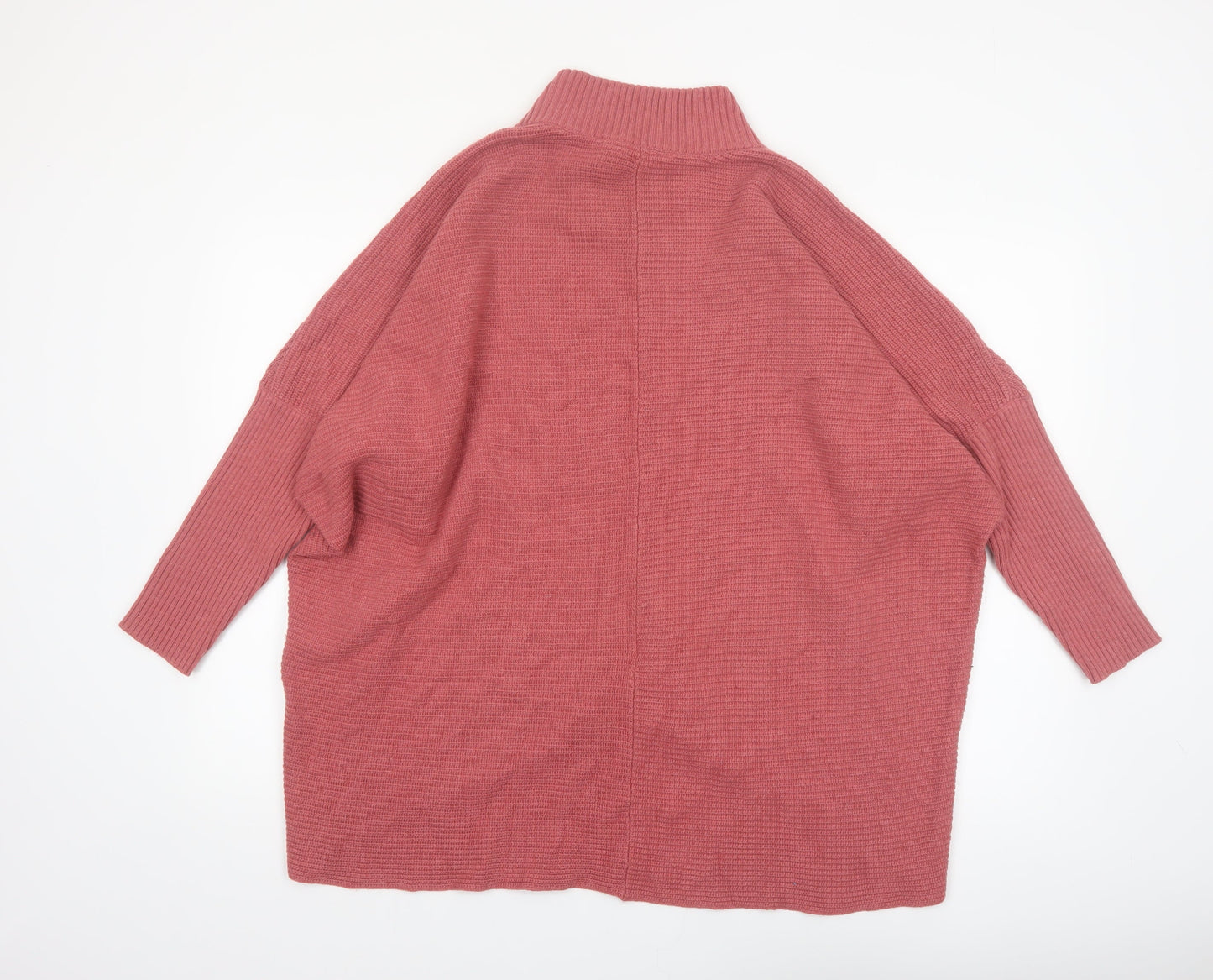 Nine by Savannah Miller Womens Pink Roll Neck Relaxed Jumper Size 18