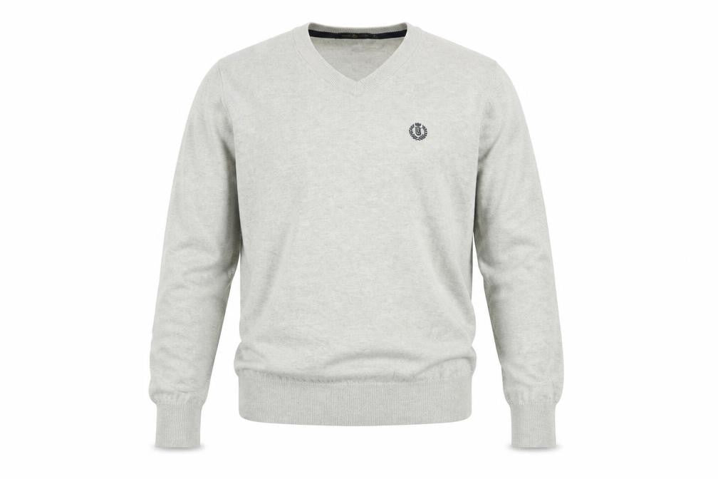 Henri Lloyd Men's Grey Cotton V-Neck Jumper Size S