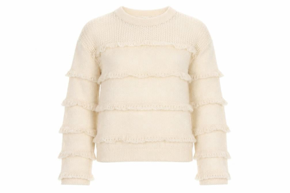 Marks & Spencer Per Una Women’s Beige Ruffle Knit Jumper XS