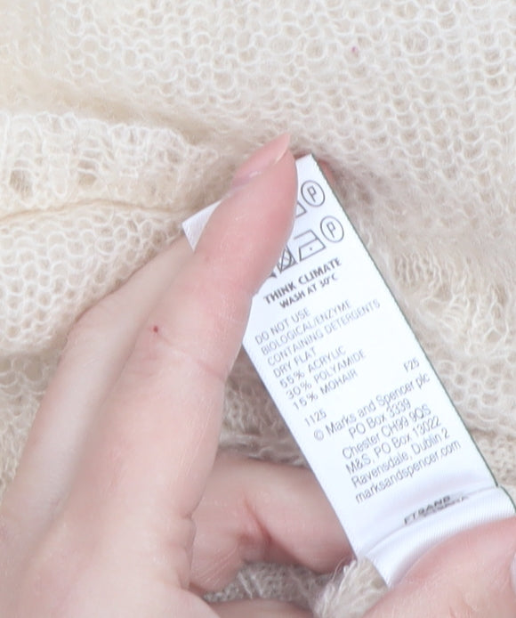 Marks and Spencer Per Una Women’s Beige Ruffle Knit Jumper XS
