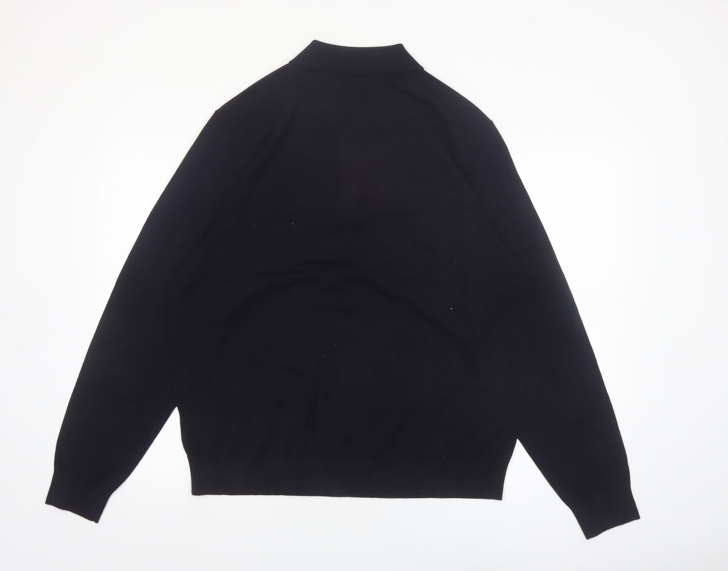 Marks & Spencer Autograph Men's Black XL Merino Wool Collared Jumper