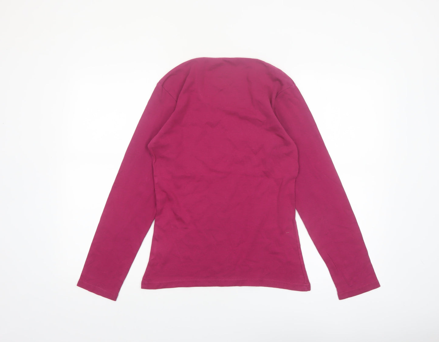 Cotton Traders Women’s Dark Rose Long Sleeve Cotton T-Shirt Size 10/12