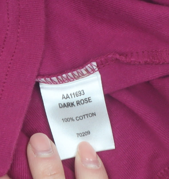 Cotton Traders Women’s Dark Rose Long Sleeve Cotton T-Shirt Size 10/12