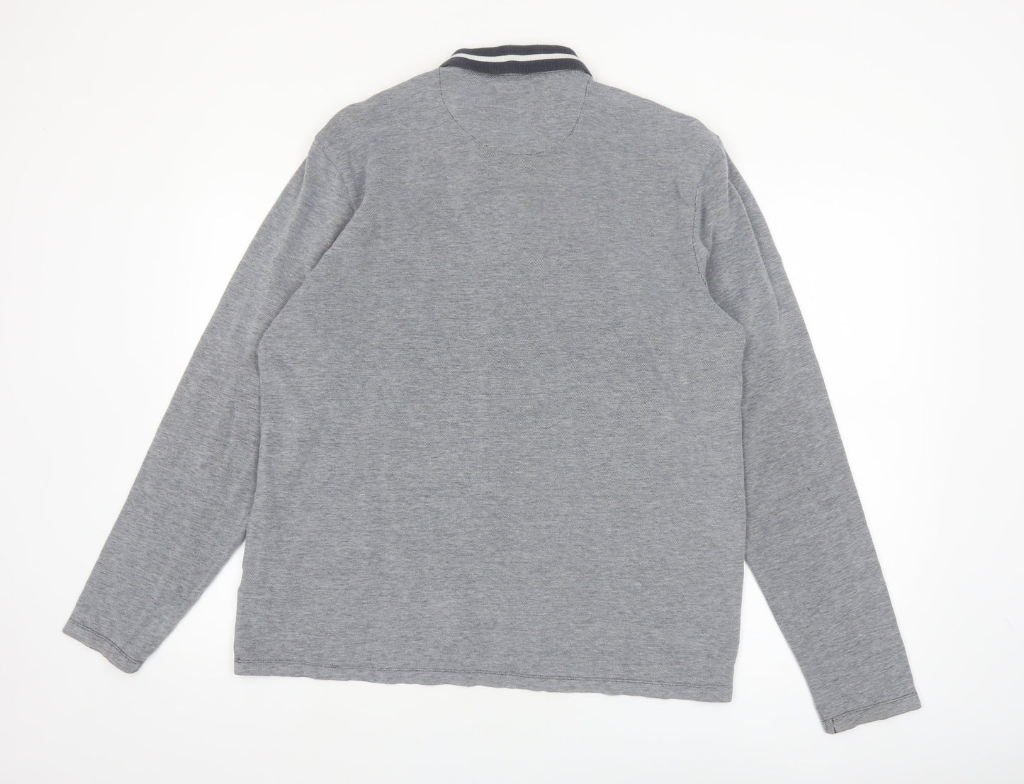 Burton Menswear London Grey Long Sleeve Polo Shirt Size L