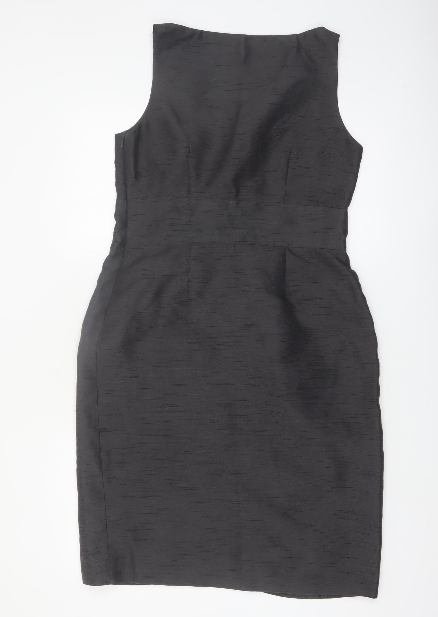 Betty Jackson Black Women's Black Size 14 Sleeveless Sheath Dress